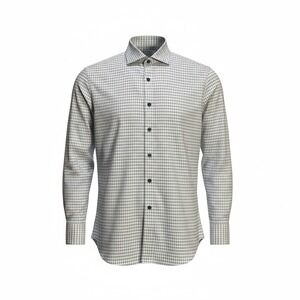 TWILLORY Men's Tailored Fit Gingham Non Iron Safe Cotton Dress Shirt Office 16.5